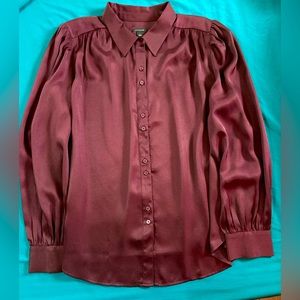 Ann Taylor puff sleeve button down blouse
